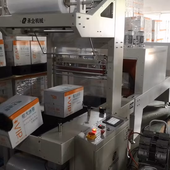Carton Box Heat Shrink Packaging Machine Beverage Drinks Food Carton Box Bottles Cans Pack Packing Pallet Tray Shrink Shrinkable Wrapper Wrap Wrapping Machine